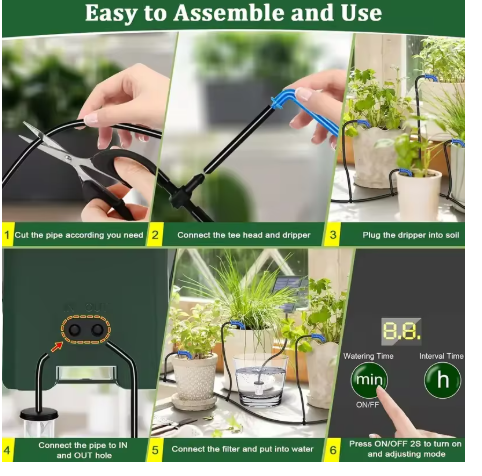 1pc DIY Solar-Powered Automatic Drip Irrigation System