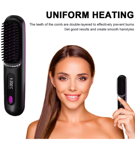 Cordless Hair Straightener Portable Straightener Brush