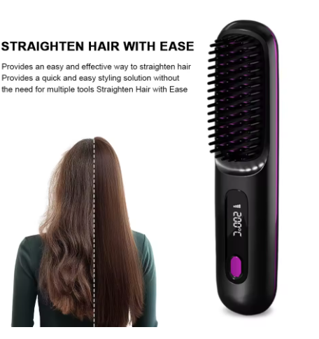Cordless Hair Straightener Portable Straightener Brush