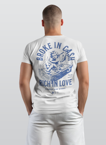Broke in Cash, Rich in Love Graphic Tee